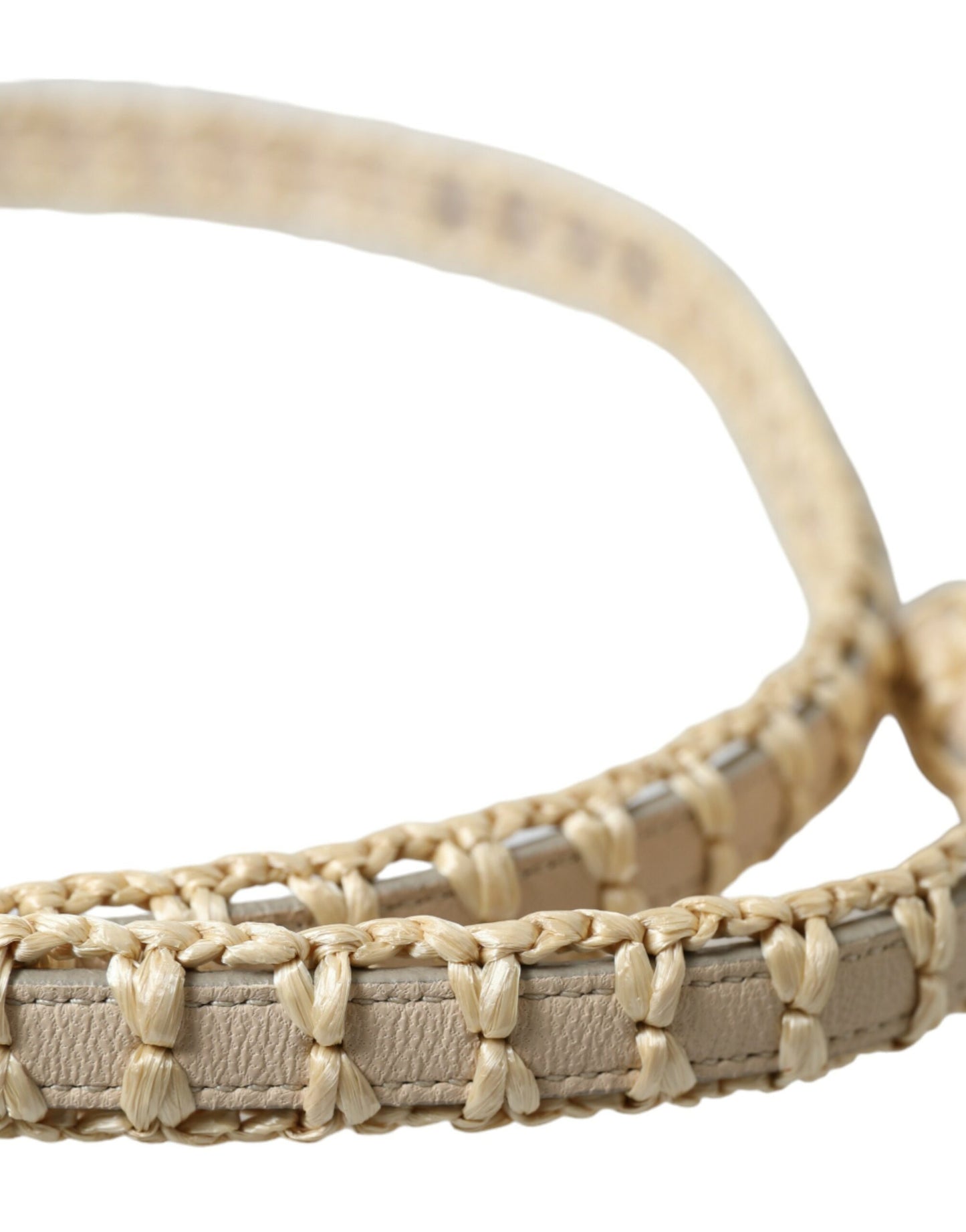 Dolce & Gabbana Elegant Beige Læderbælte