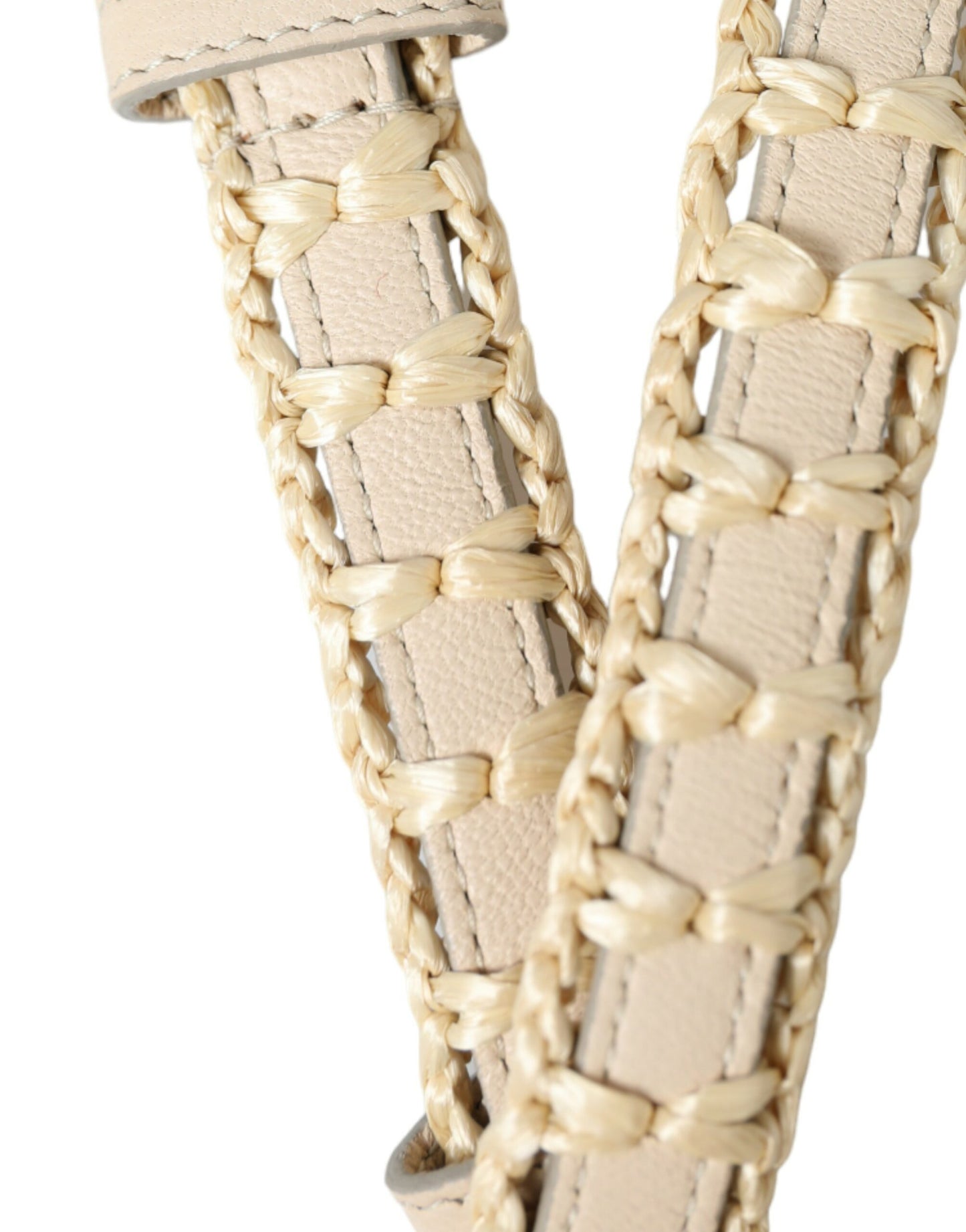 Dolce & Gabbana Elegant Beige Læderbælte