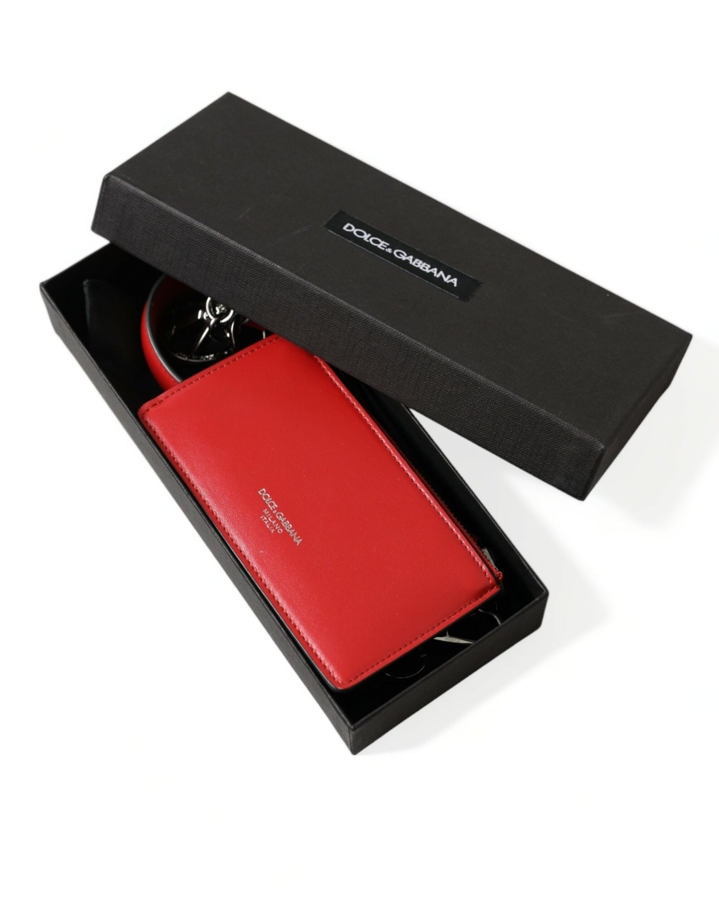 Dolce & Gabbana Elegant Rødt Læderetui til Airpods