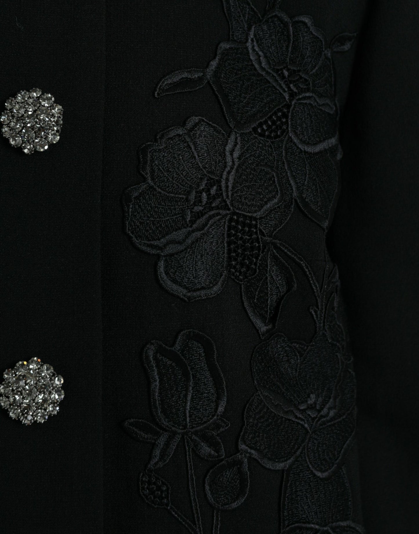 Dolce & Gabbana Elegant Blomsterprintet Uld Trenchcoat med Knapper