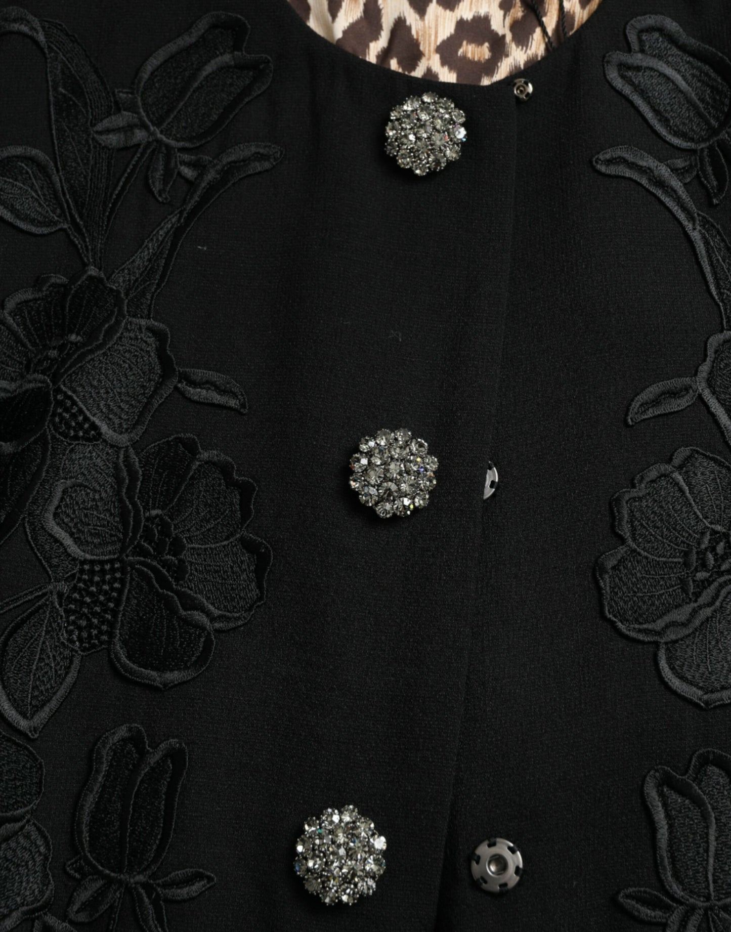 Dolce & Gabbana Elegant Blomsterprintet Uld Trenchcoat med Knapper