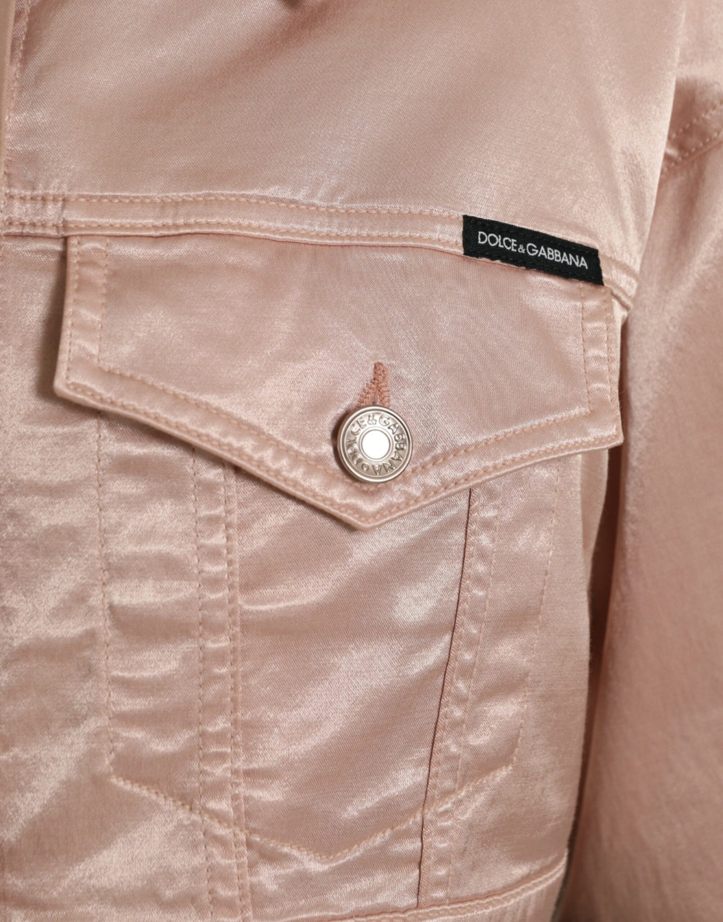 Dolce & Gabbana Elegant Pink Cropped Denimjakke