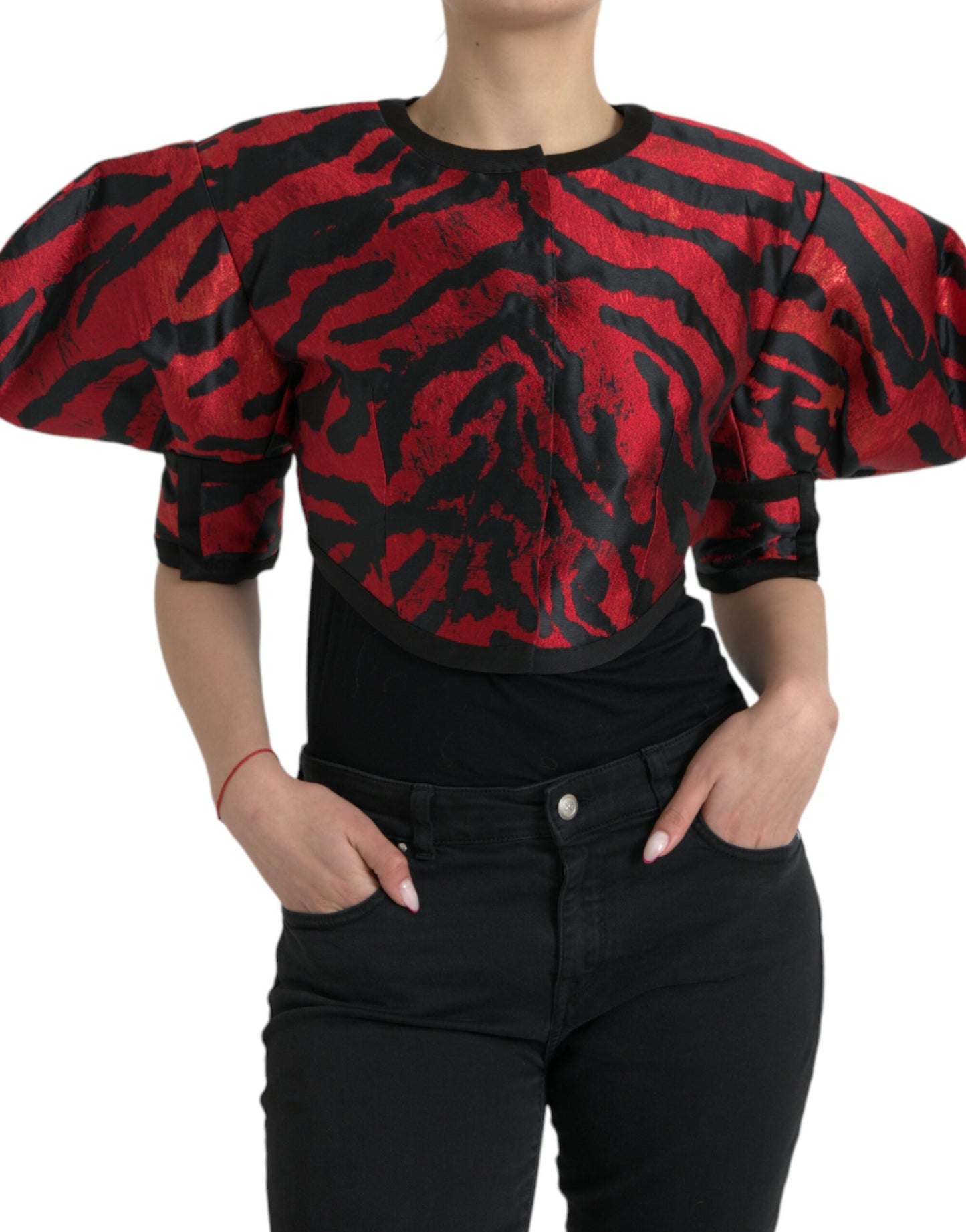 Dolce & Gabbana Elegant Dyreprint Frakkejakke