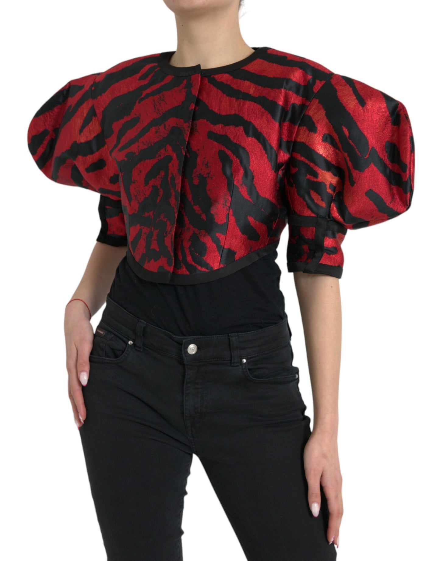 Dolce & Gabbana Elegant Dyreprint Frakkejakke