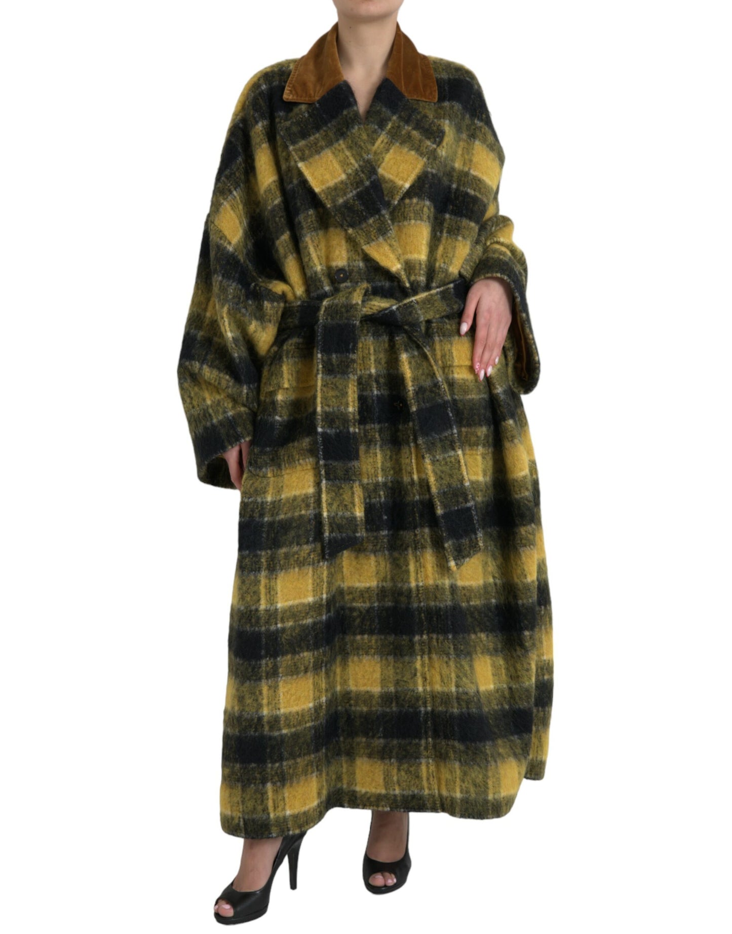 Dolce & Gabbana Chic Ternet Lang Trenchcoat i Solgul