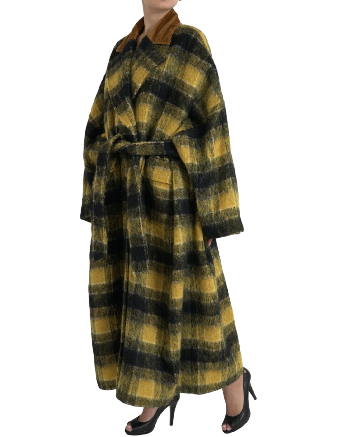Dolce & Gabbana Chic Ternet Lang Trenchcoat i Solgul