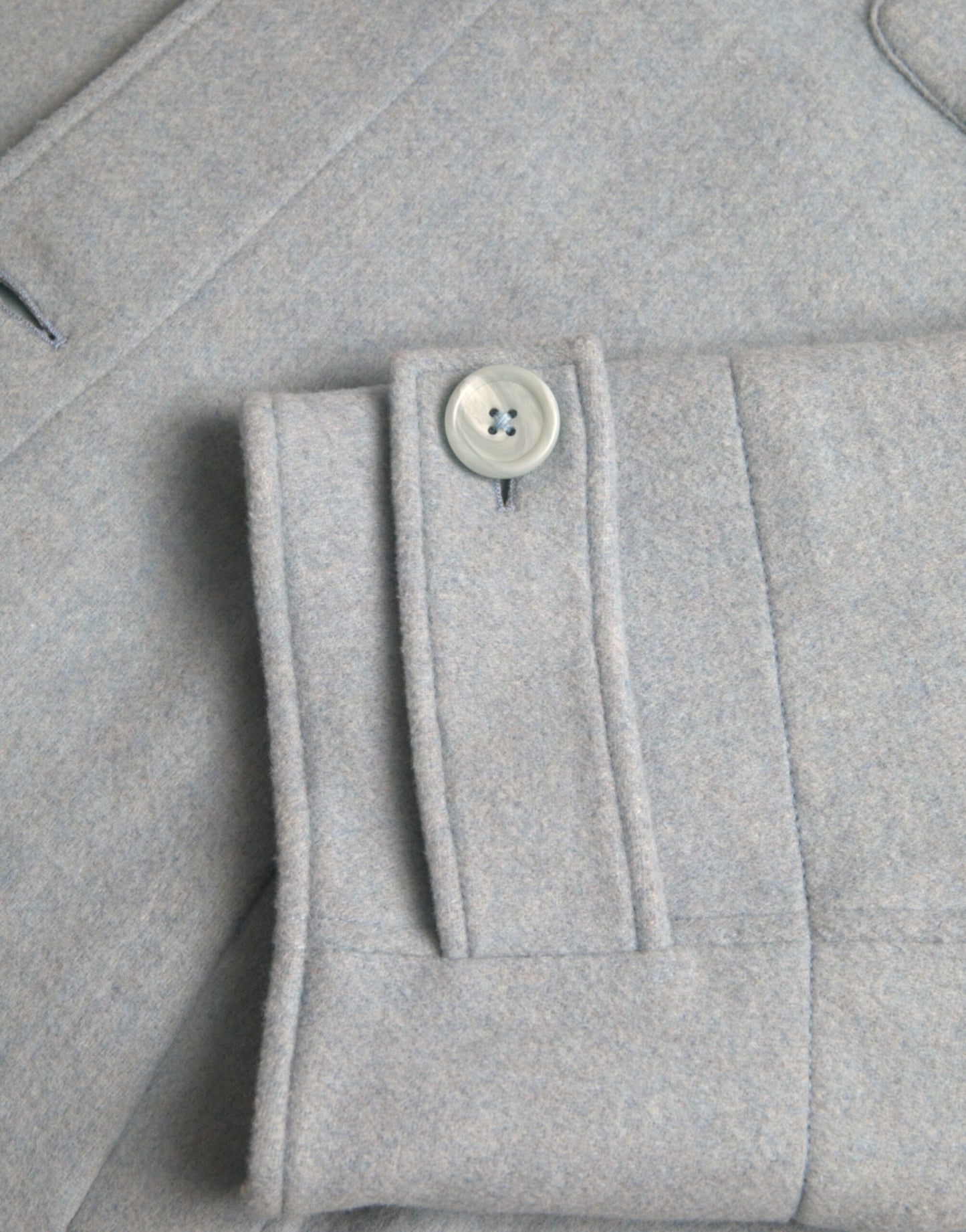 Dolce & Gabbana Lyseblå Uld Trenchcoat Jakke Med Knapper
