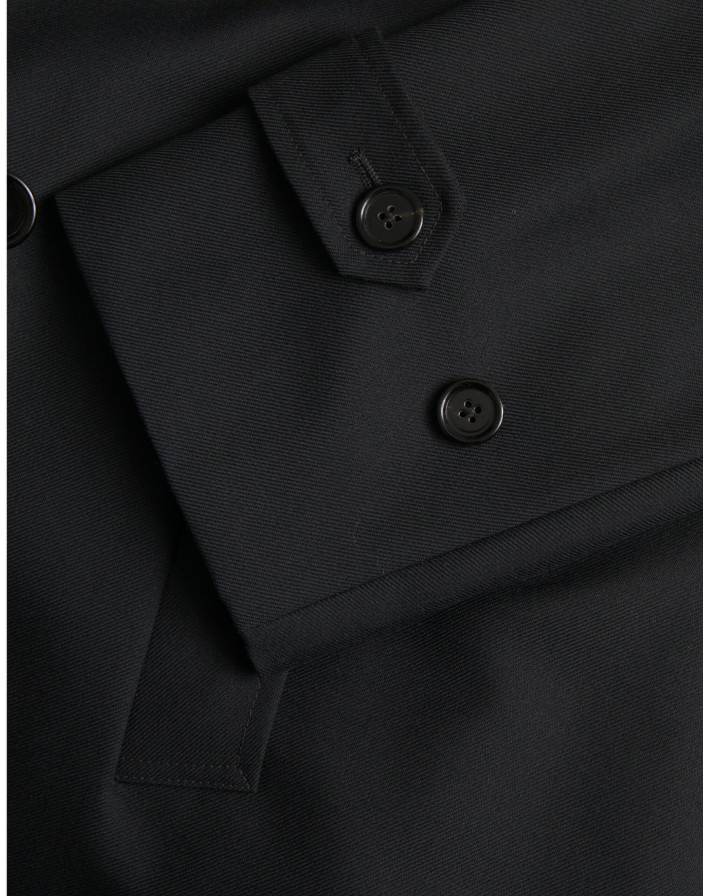 Dolce & Gabbana Sort Dobbeltradet Trenchcoat Jakke