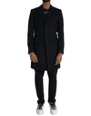 Dolce & Gabbana Sort Enkeltradet Trenchcoat Jakke