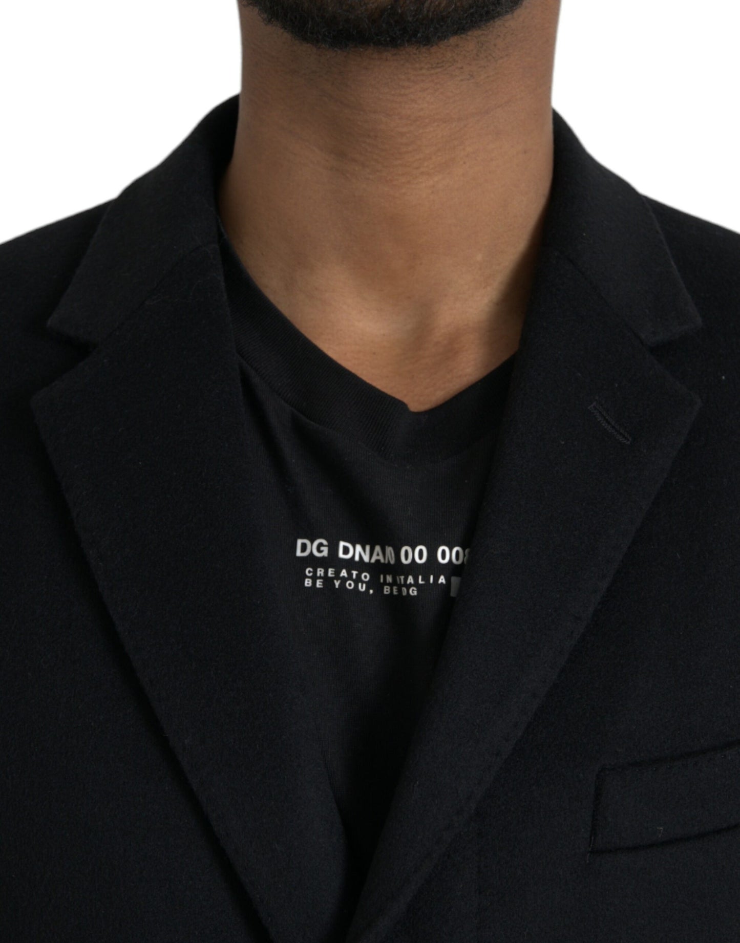 Dolce & Gabbana Sort Enkeltradet Trenchcoat Jakke