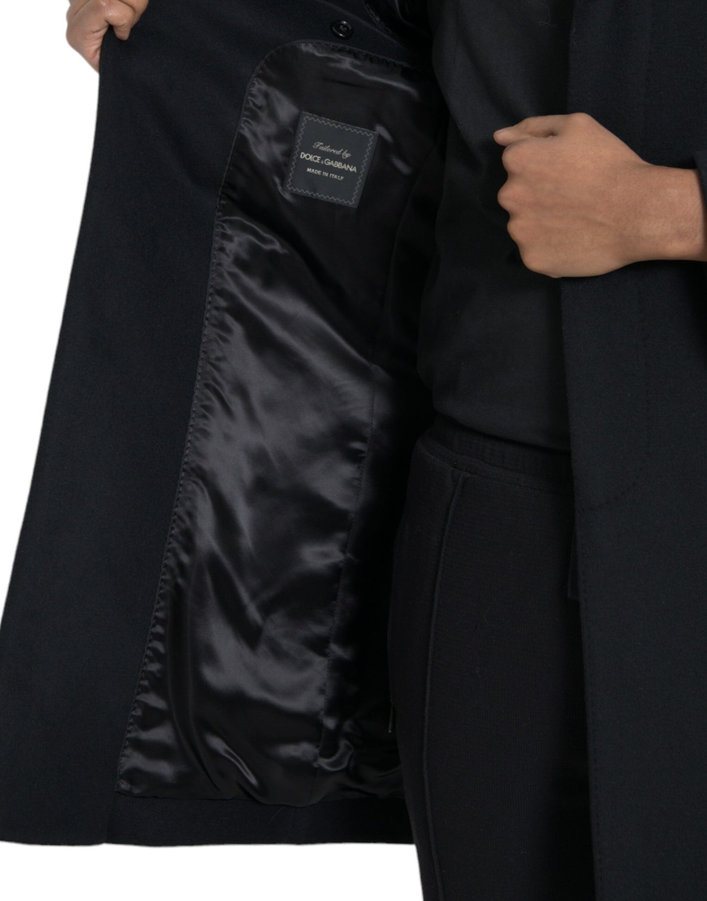 Dolce & Gabbana Sort Enkeltradet Trenchcoat Jakke