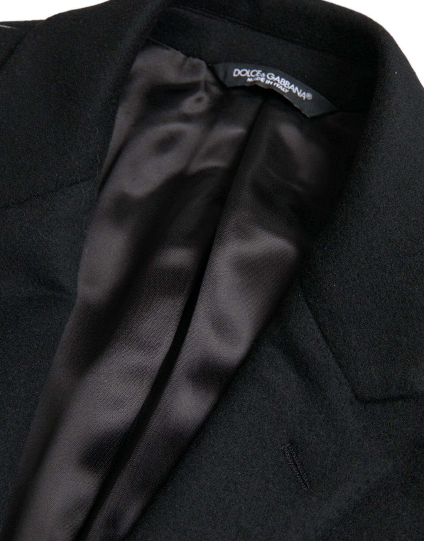 Dolce & Gabbana Sort Enkeltradet Trenchcoat Jakke