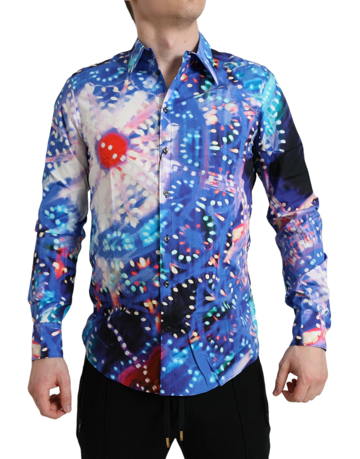Dolce & Gabbana Multicolor Luminarie Slim MARTINI-skjorte