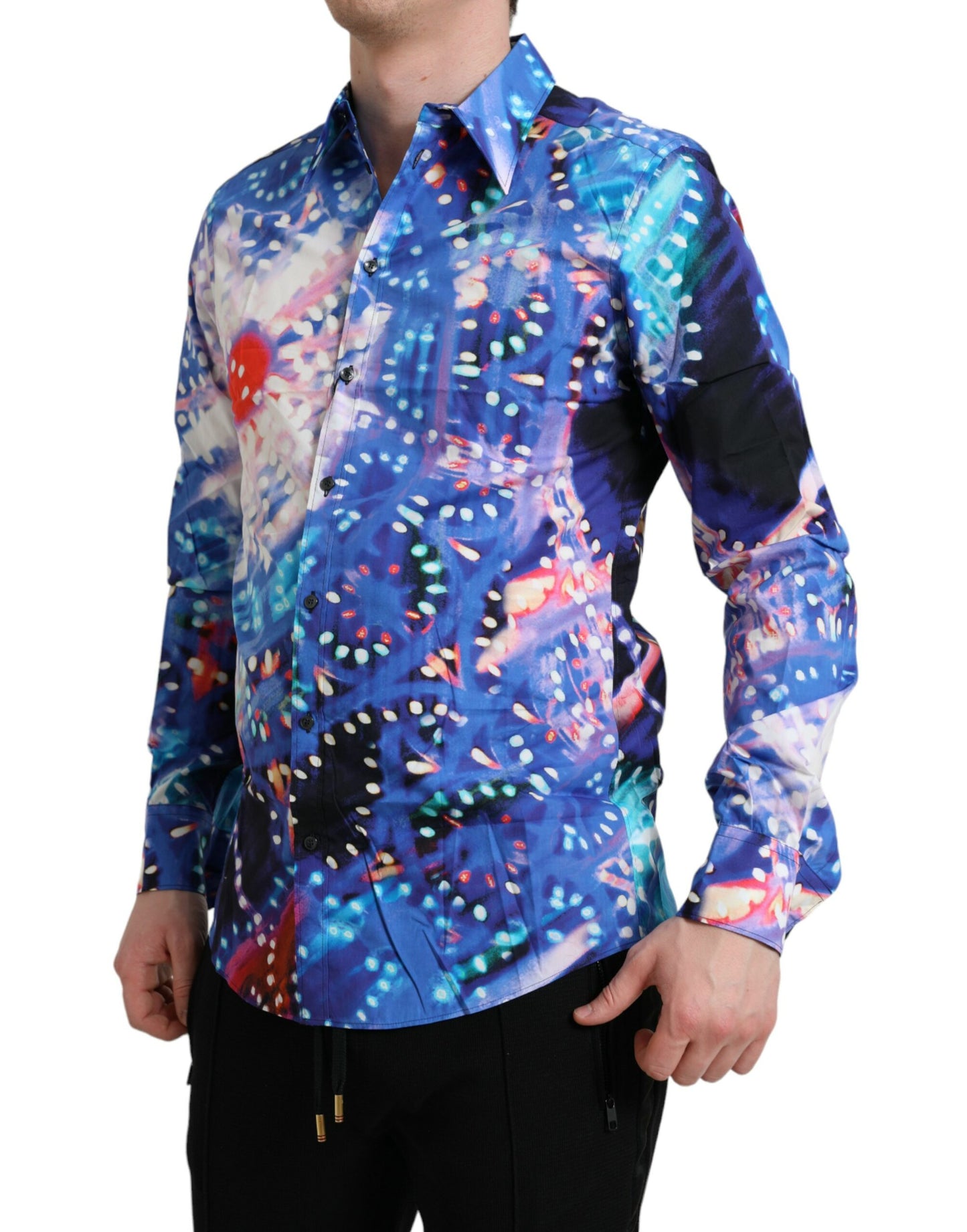 Dolce & Gabbana Multicolor Luminarie Slim MARTINI-skjorte