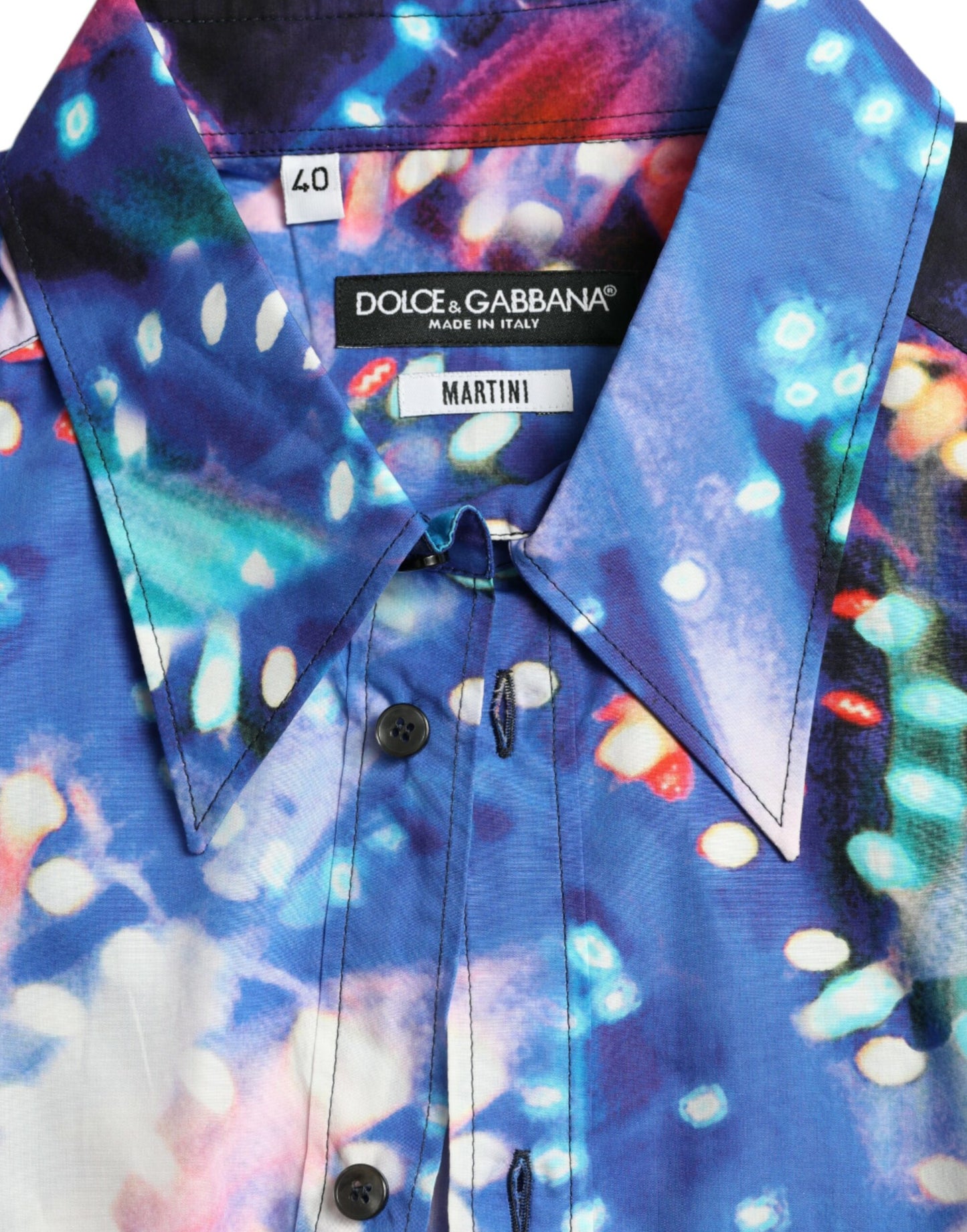 Dolce & Gabbana Multicolor Luminarie Slim MARTINI-skjorte