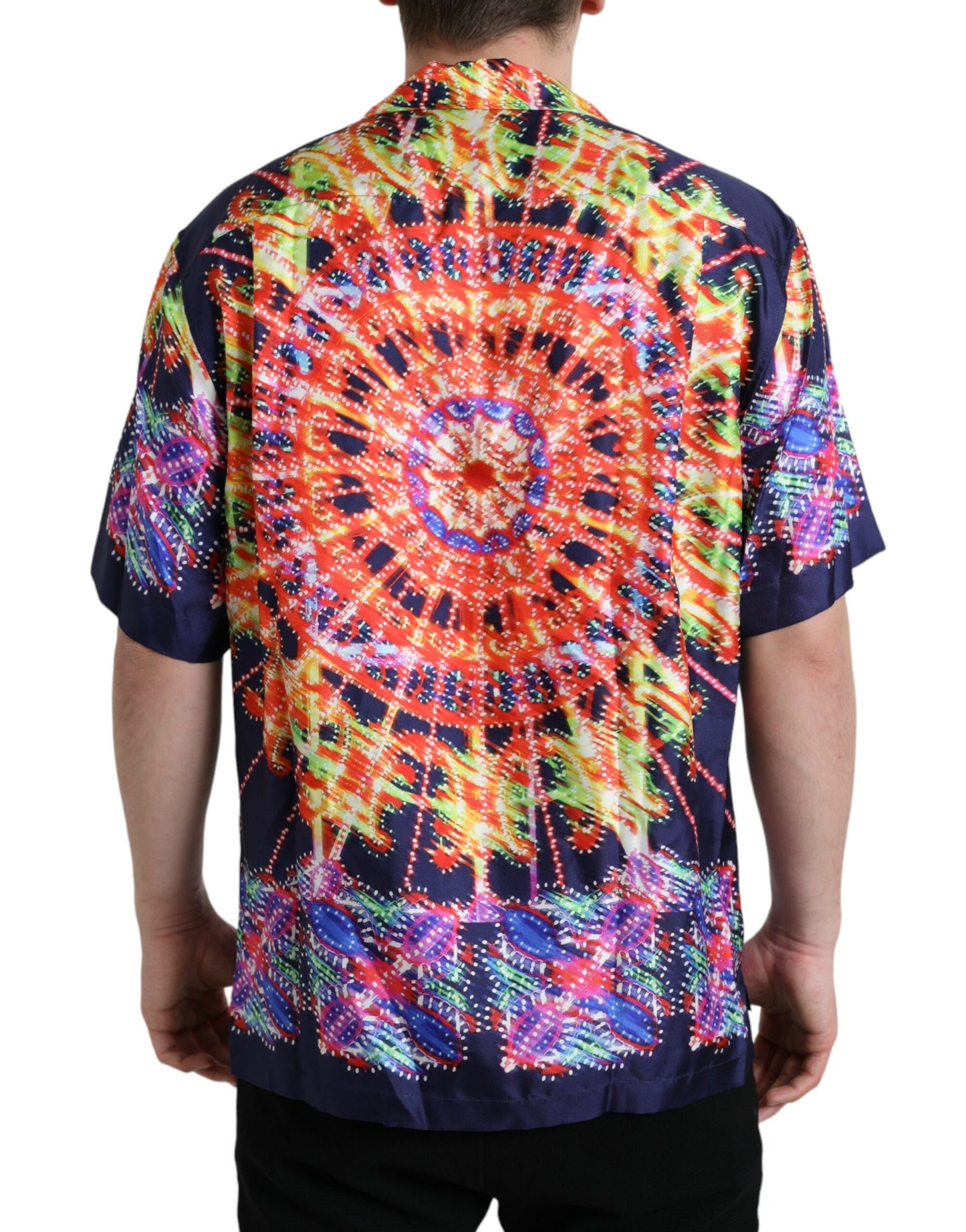 Dolce & Gabbana Multicolor Luminarie Silk Casual skjorte