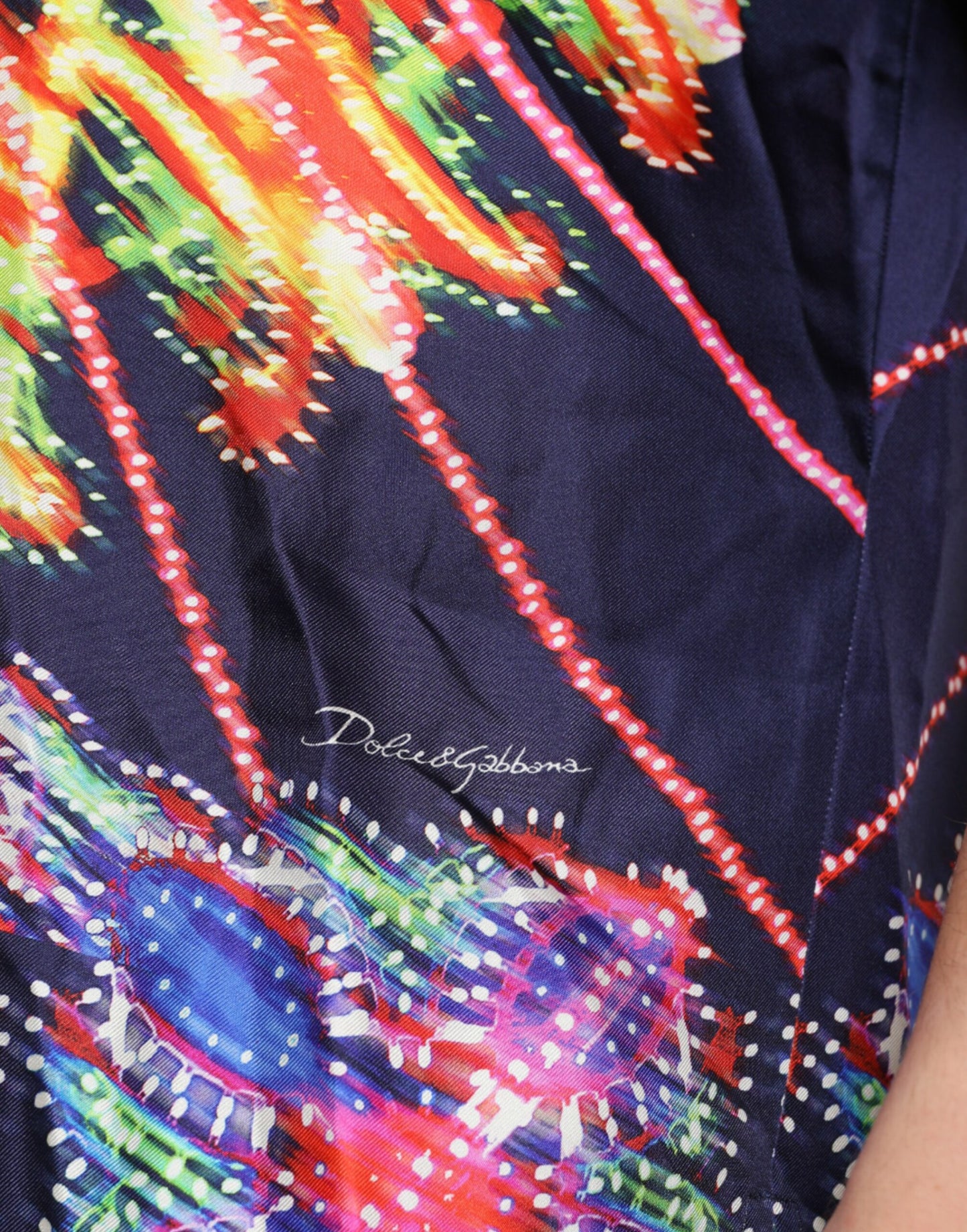 Dolce & Gabbana Multicolor Luminarie Silk Casual skjorte