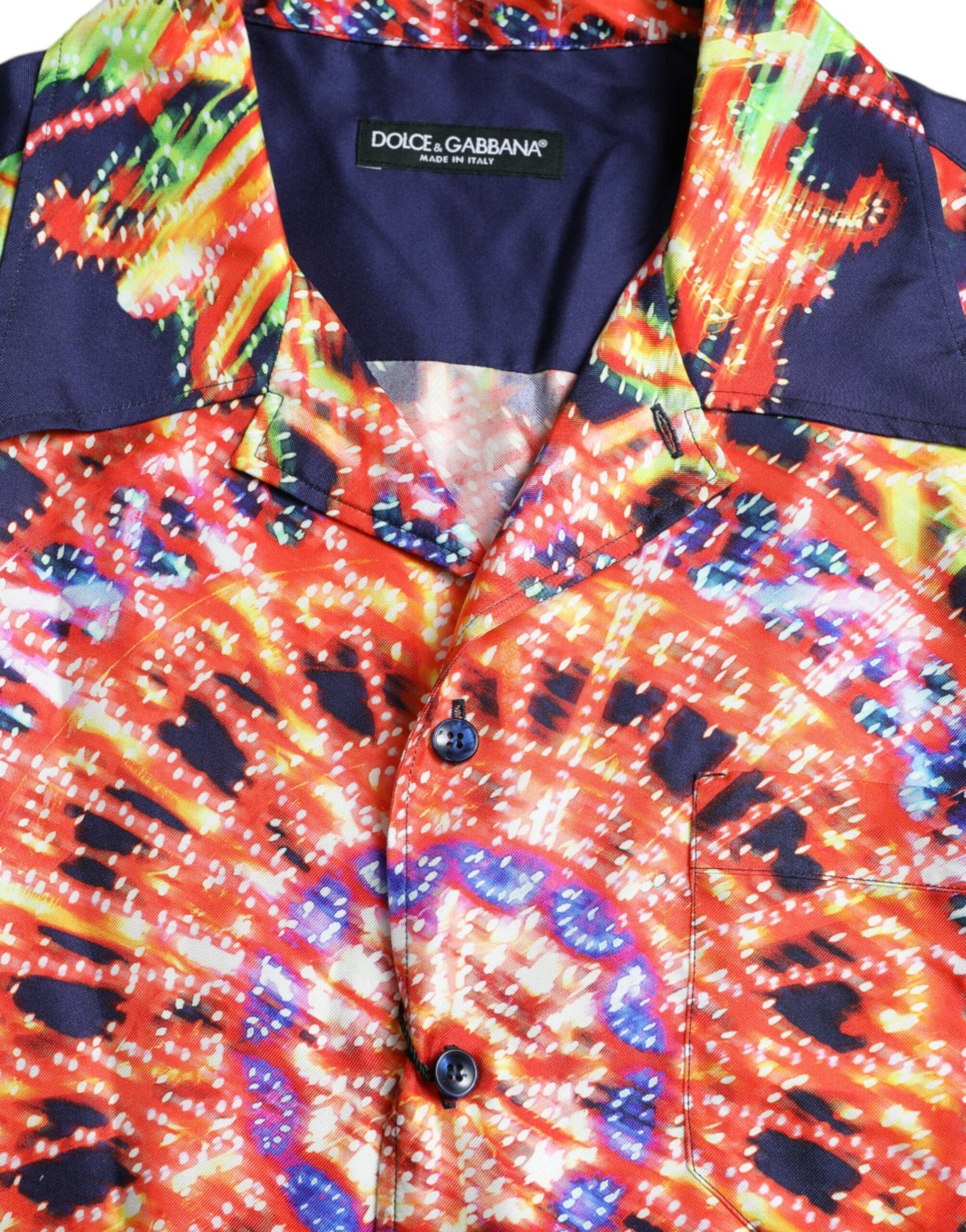 Dolce & Gabbana Multicolor Luminarie Silk Casual skjorte