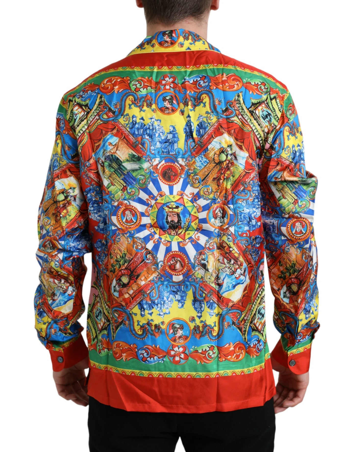 Dolce & Gabbana Flerfarvet Mønstret Button Down Casual Skjorte