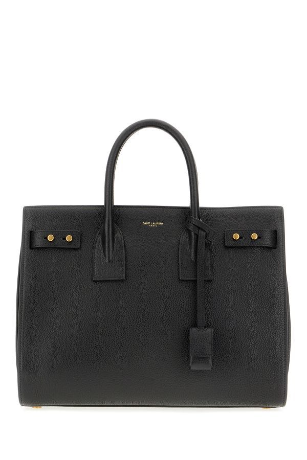Saint Laurent sort kalvelæder Sac De Jour håndtaske