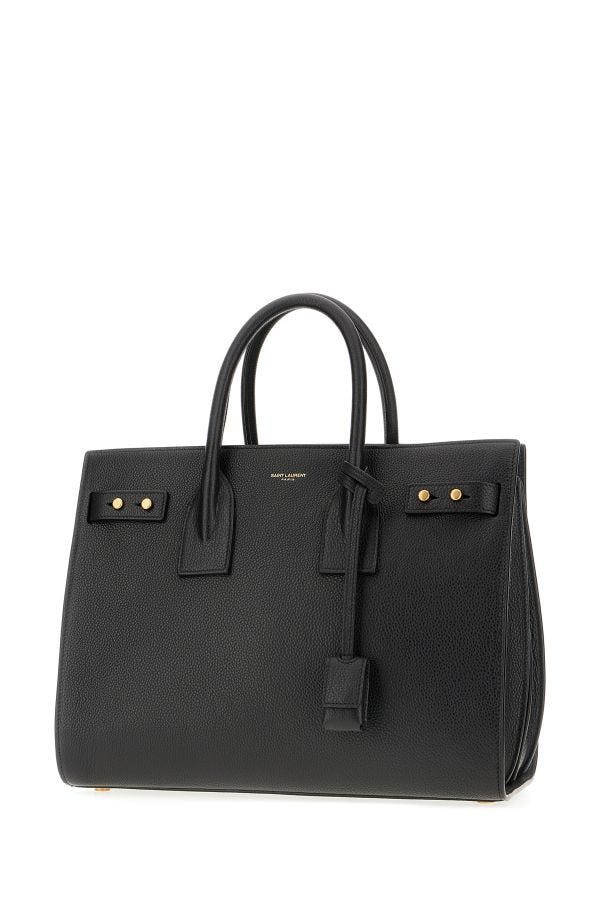 Saint Laurent sort kalvelæder Sac De Jour håndtaske