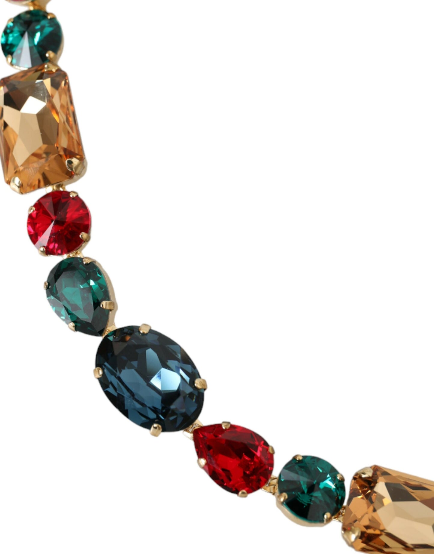 Dolce & Gabbana Lyseblå Læderbælte med Krystalkæde