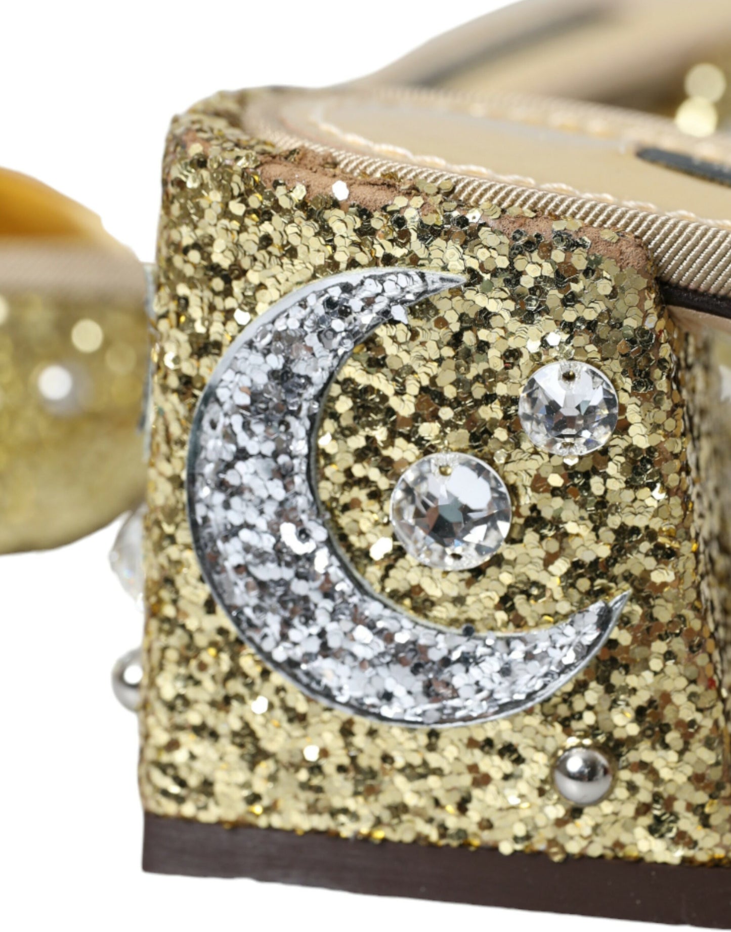 Dolce & Gabbana Guld Pailletter Læder Sandaler Sko