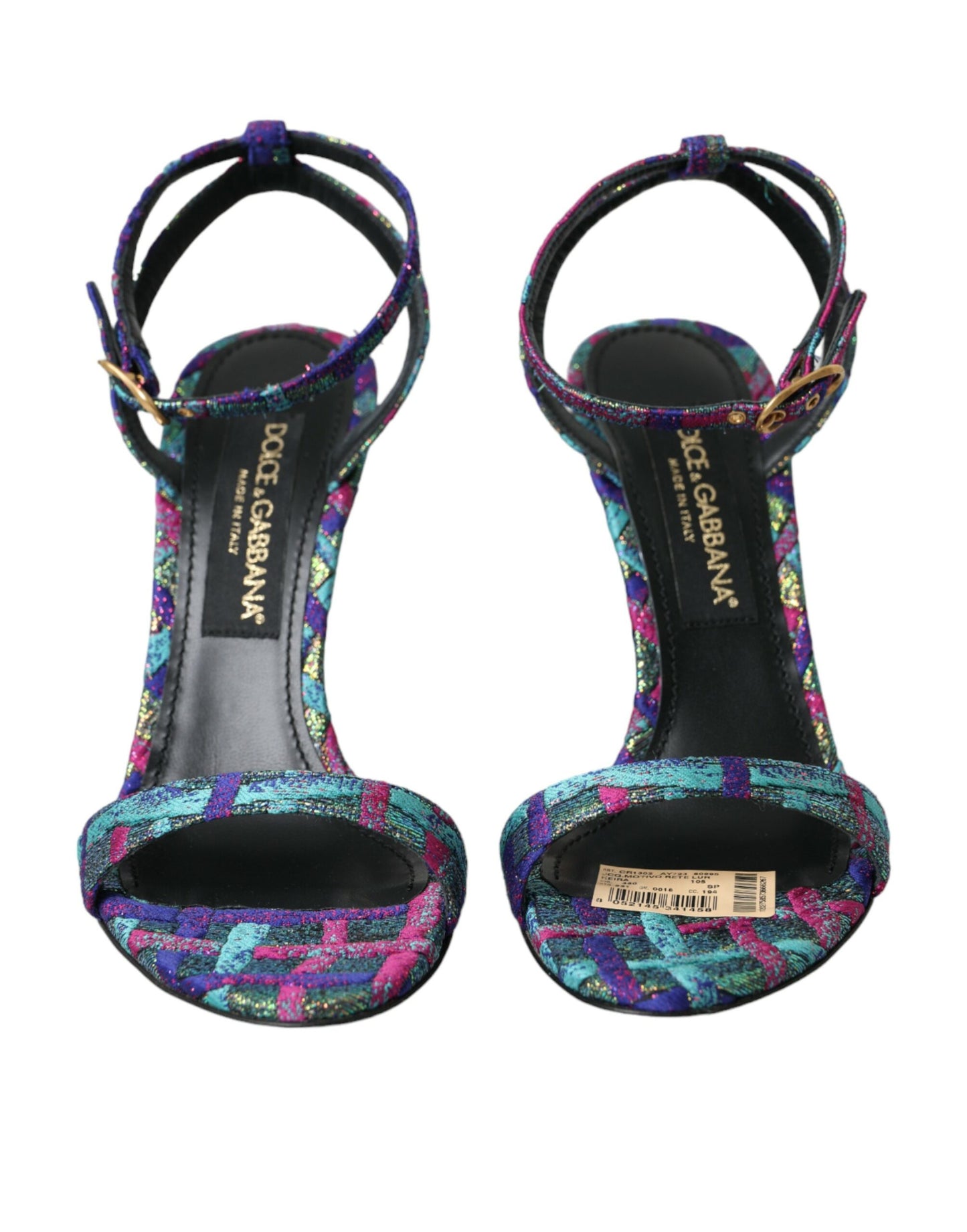 Dolce & Gabbana Flerfarvede Jacquard Krystaller Sandaler Sko