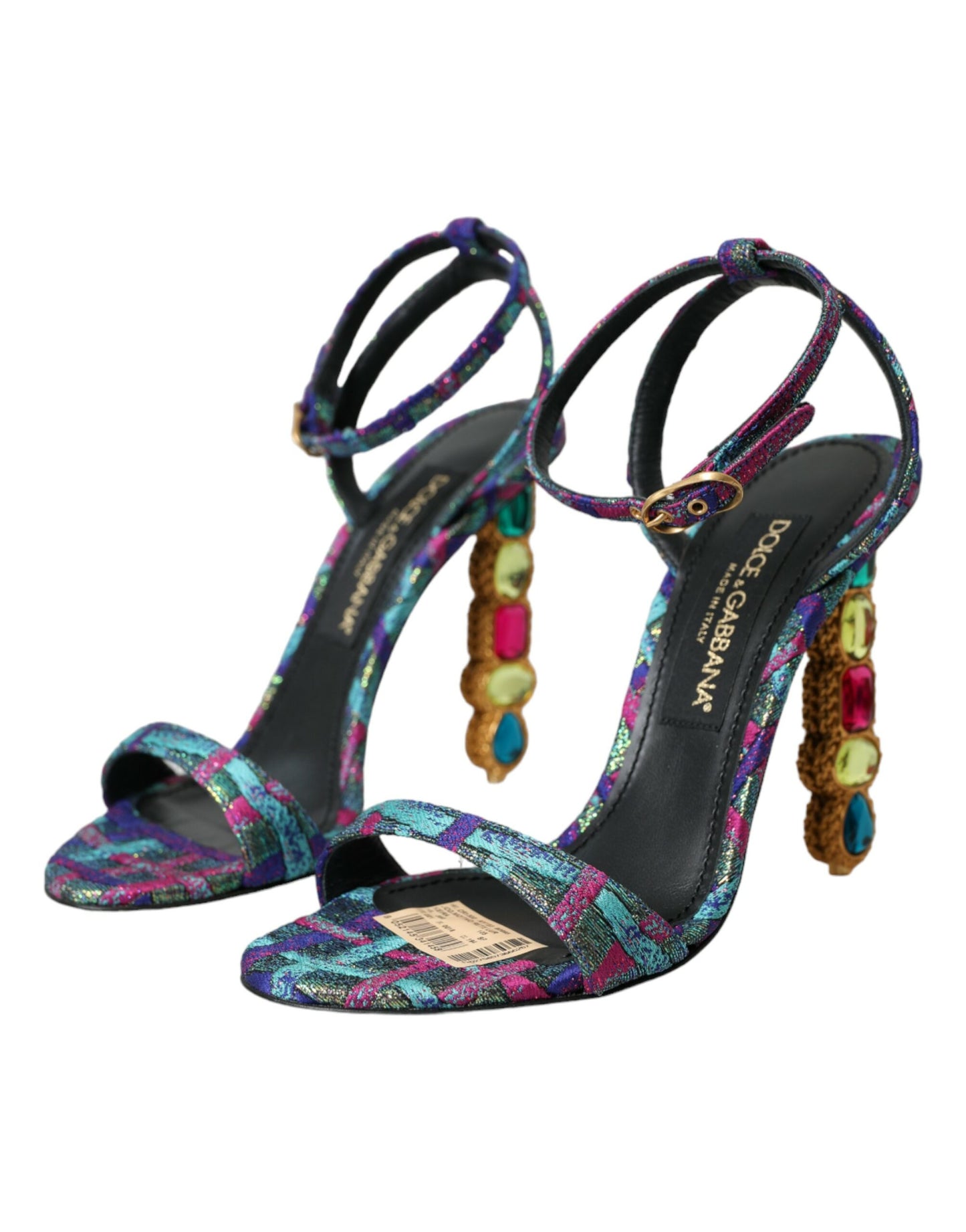 Dolce & Gabbana Flerfarvede Jacquard Krystaller Sandaler Sko
