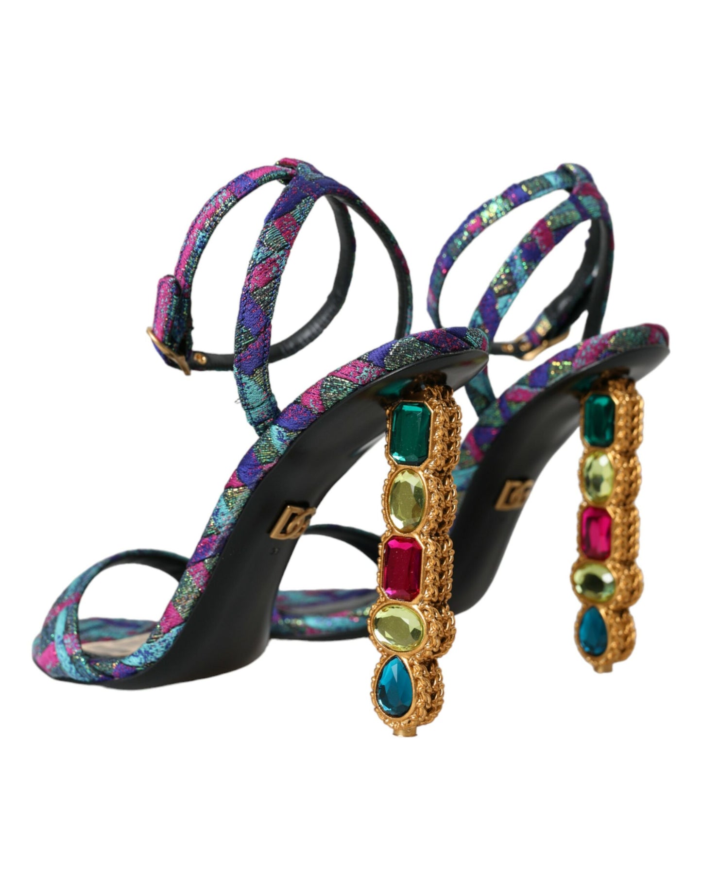Dolce & Gabbana Flerfarvede Jacquard Krystaller Sandaler Sko
