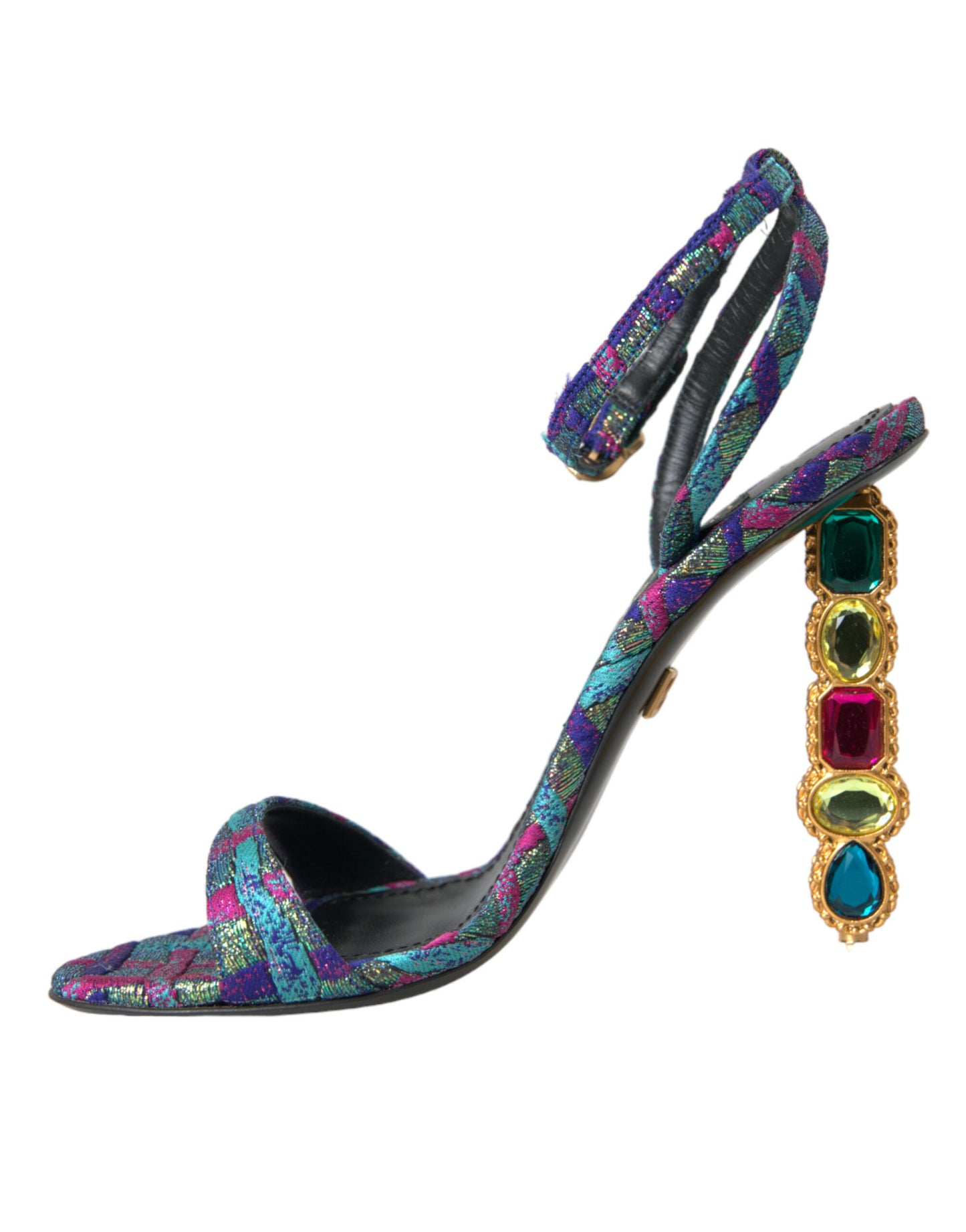 Dolce & Gabbana Flerfarvede Jacquard Krystaller Sandaler Sko