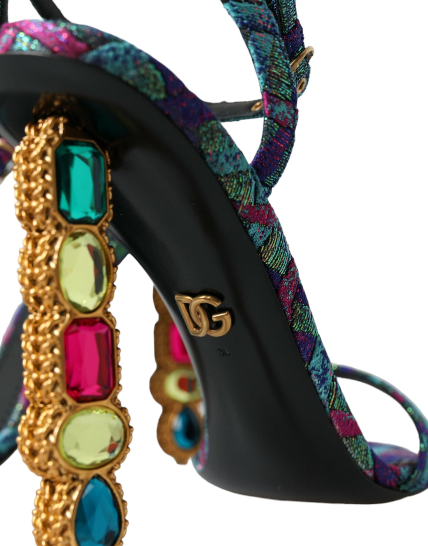 Dolce & Gabbana Flerfarvede Jacquard Krystaller Sandaler Sko