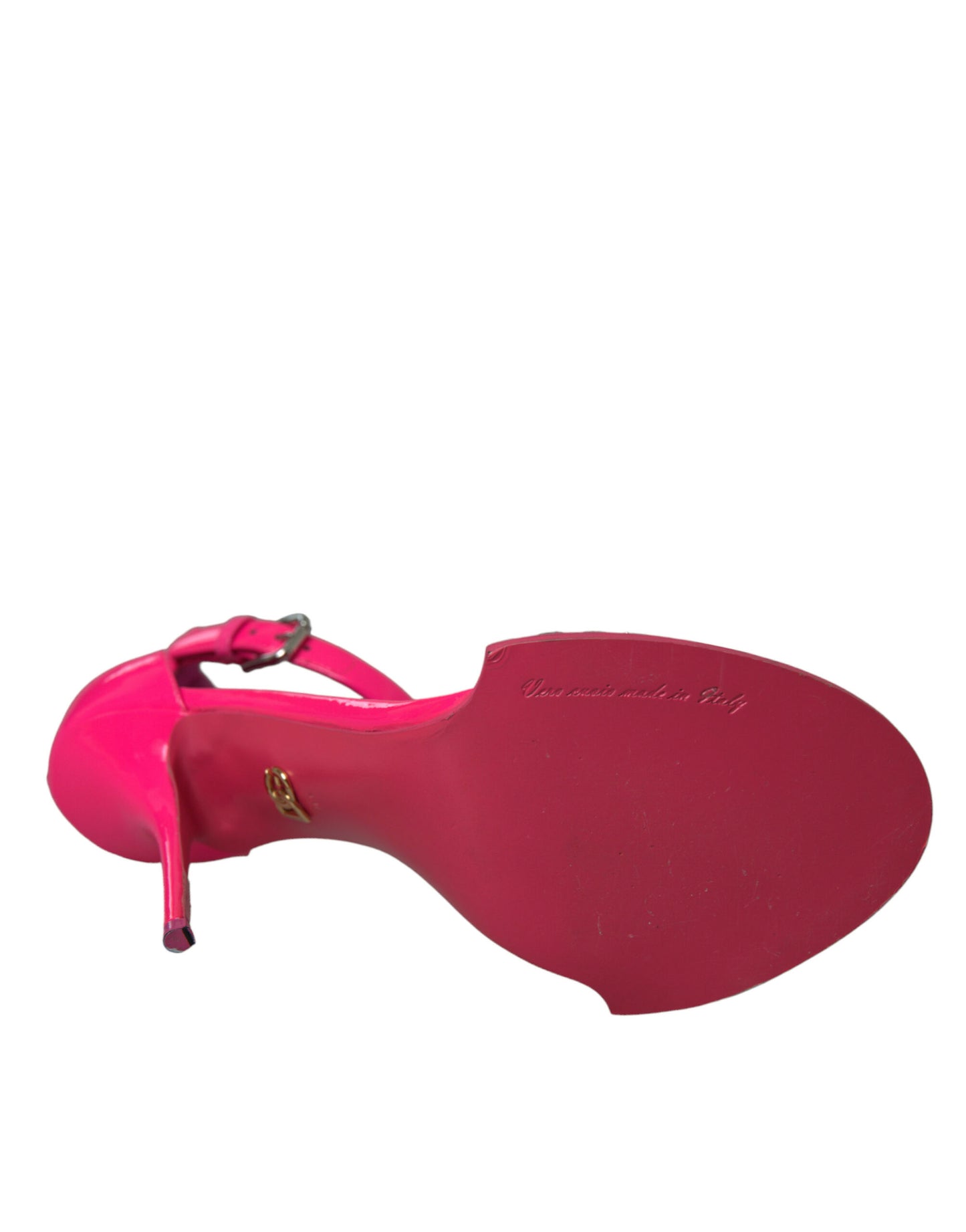 Dolce & Gabbana Pink Læder Sandaler med Krystalhæle