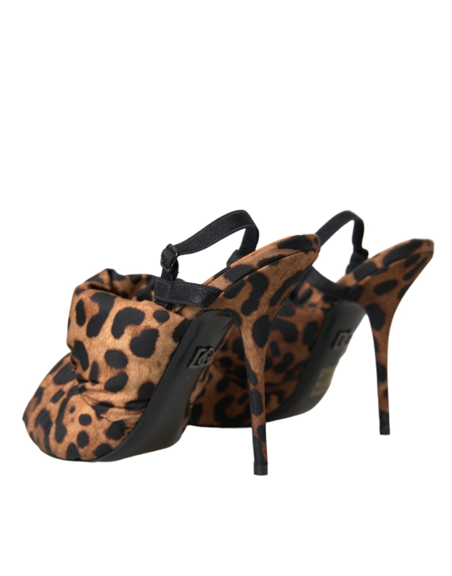 Dolce & Gabbana Brune Leopard Slingback Hæle Sandaler Sko