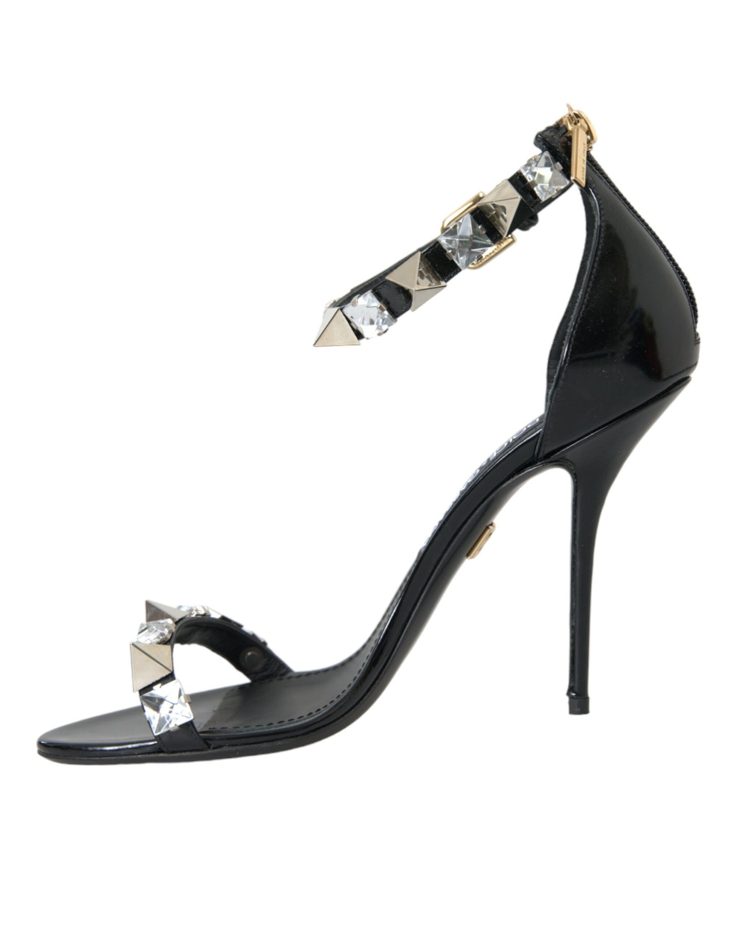 Dolce & Gabbana Sorte Krystaller Sandaler Ankelrem Sko