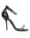 Dolce & Gabbana Sorte Krystaller Sandaler Ankelrem Sko