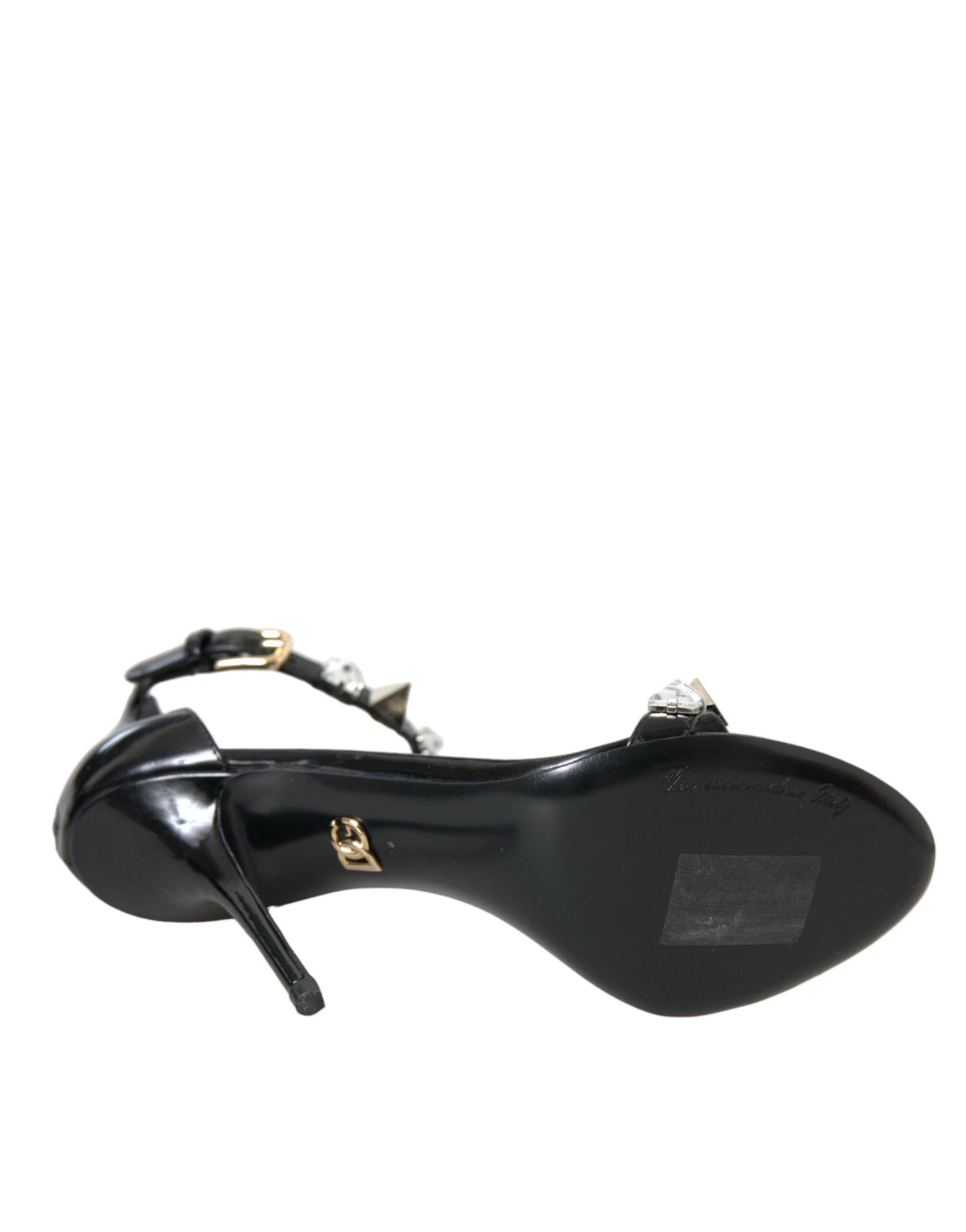 Dolce & Gabbana Sorte Krystaller Sandaler Ankelrem Sko