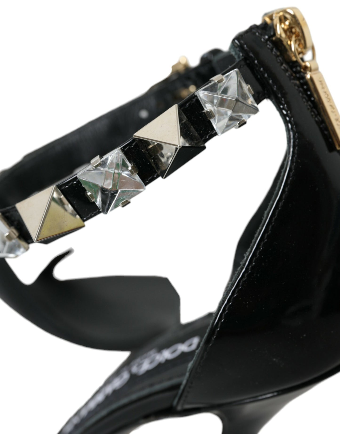 Dolce & Gabbana Sorte Krystaller Sandaler Ankelrem Sko