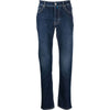 Jacob Cohen Eksklusive Indigo Straight Leg Jeans med Bandana-detalje