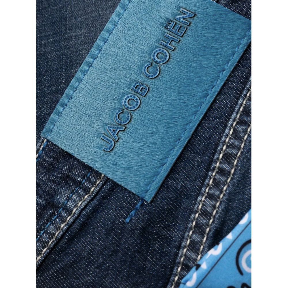 Jacob Cohen Eksklusive Indigo Straight Leg Jeans med Bandana-detalje