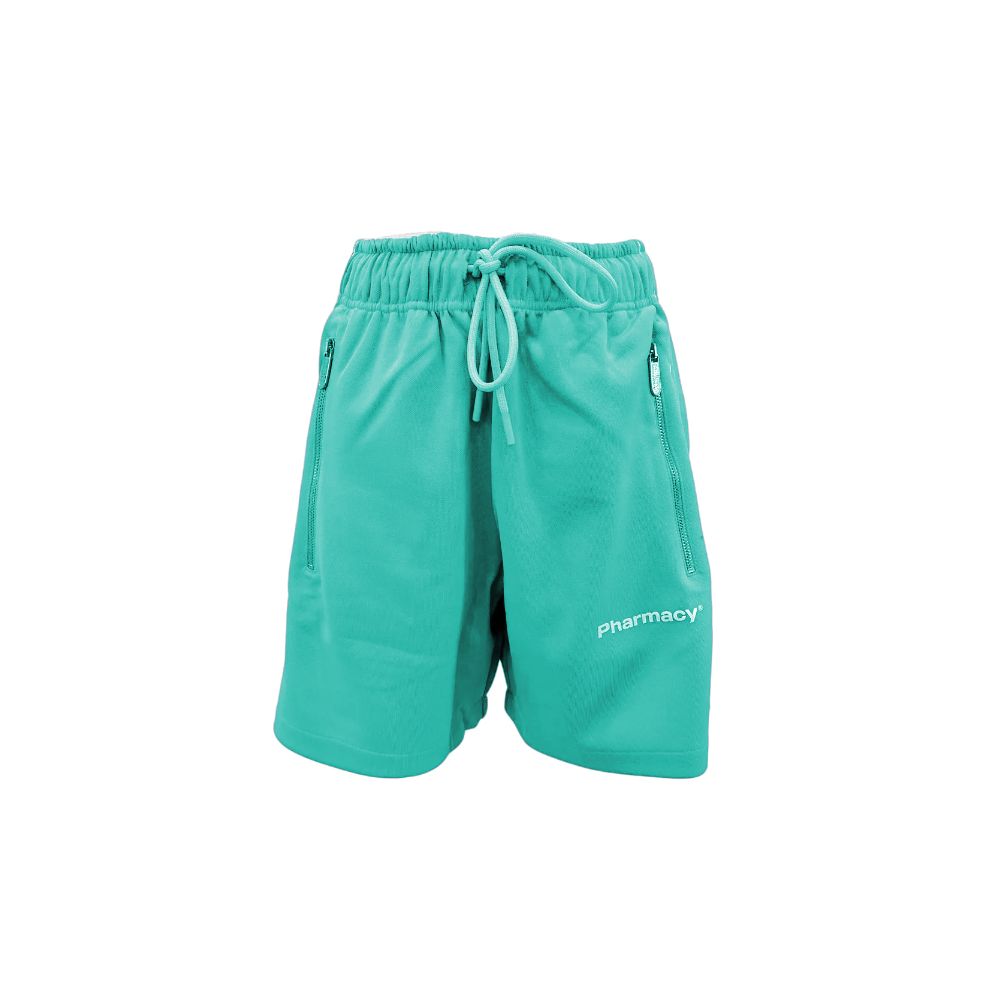 Apoteksindustriens smarte grønne bermudashorts med sidestriber