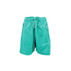 Apoteksindustriens smarte grønne bermudashorts med sidestriber