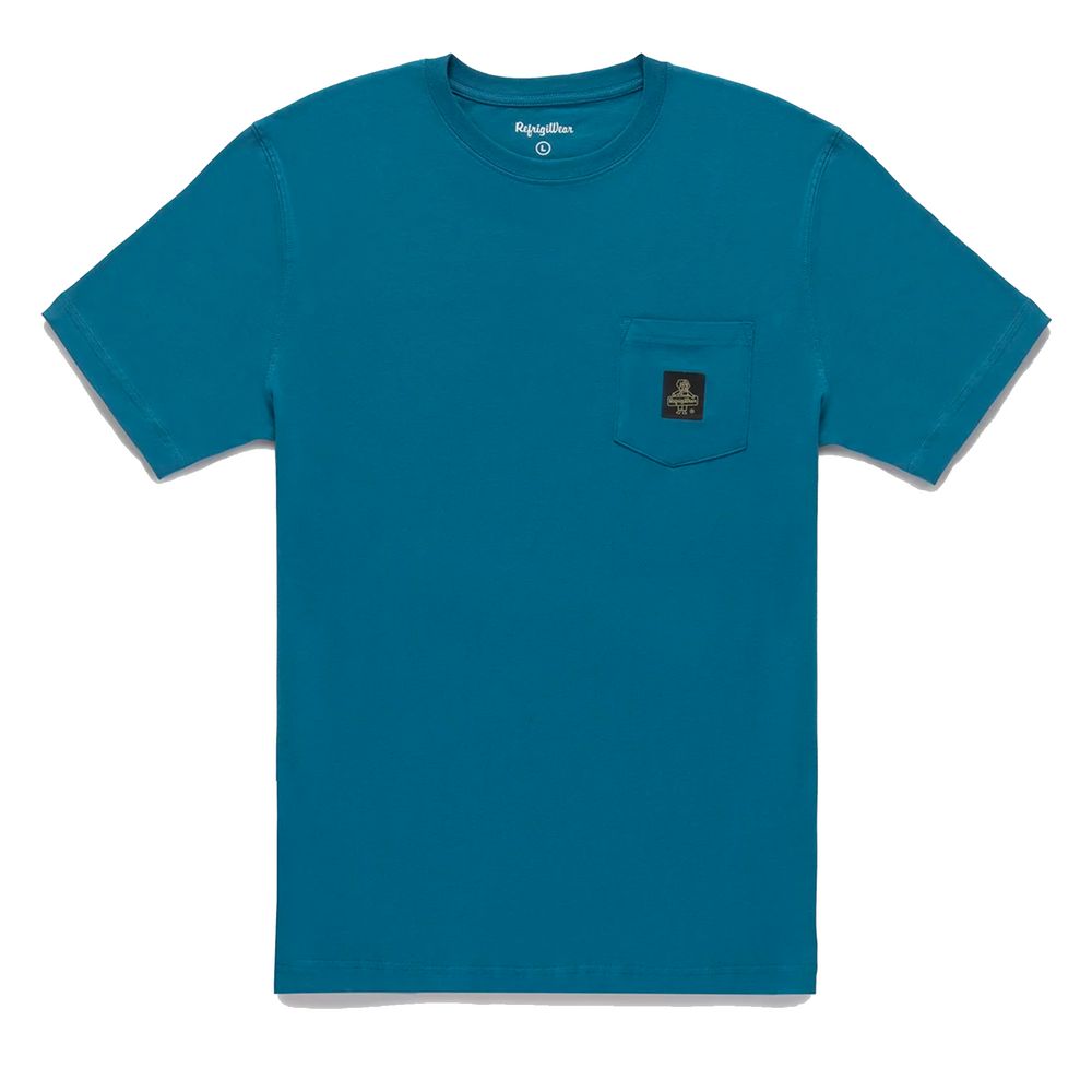 Refrigiwear Chic Lyseblå Bomulds T-shirt med Brystlogo