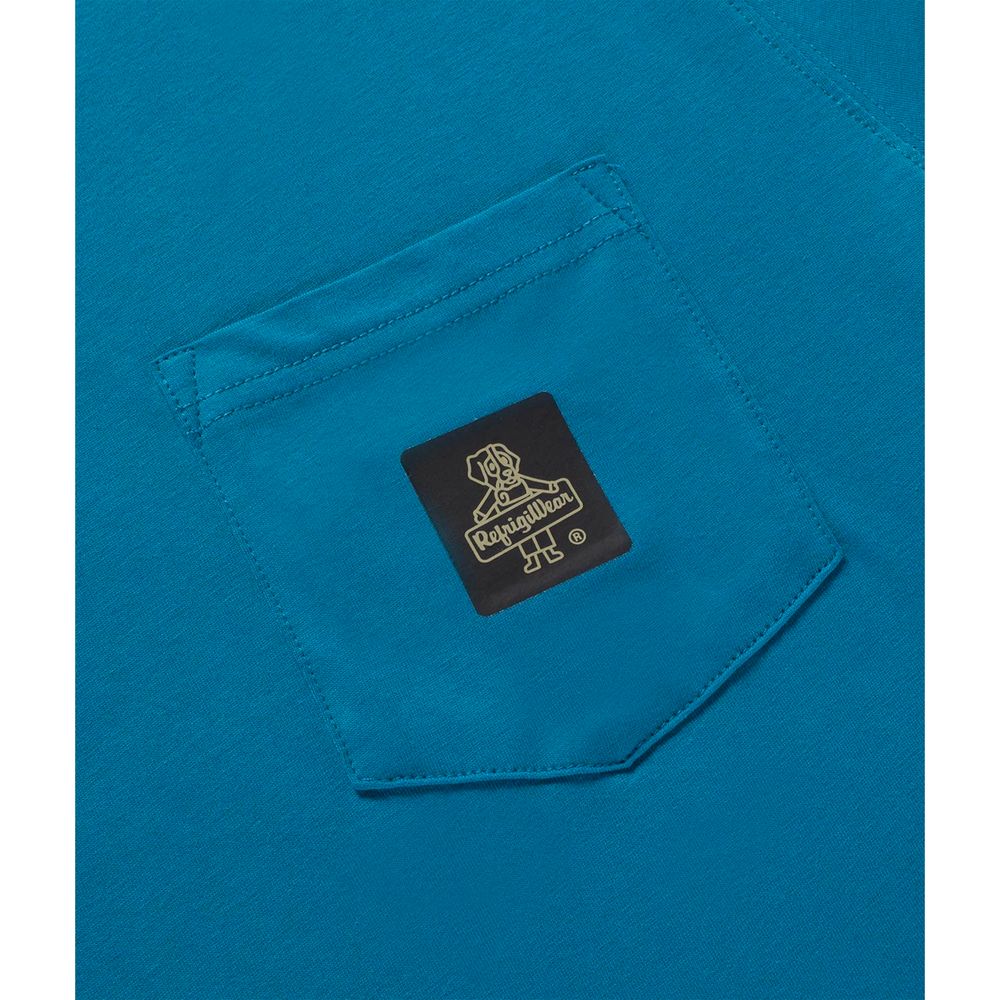 Refrigiwear Chic Lyseblå Bomulds T-shirt med Brystlogo