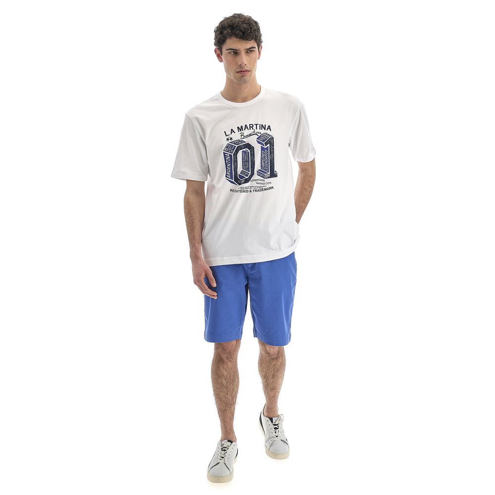La Martina Equestrian Chic Hvid Bomulds T-shirt