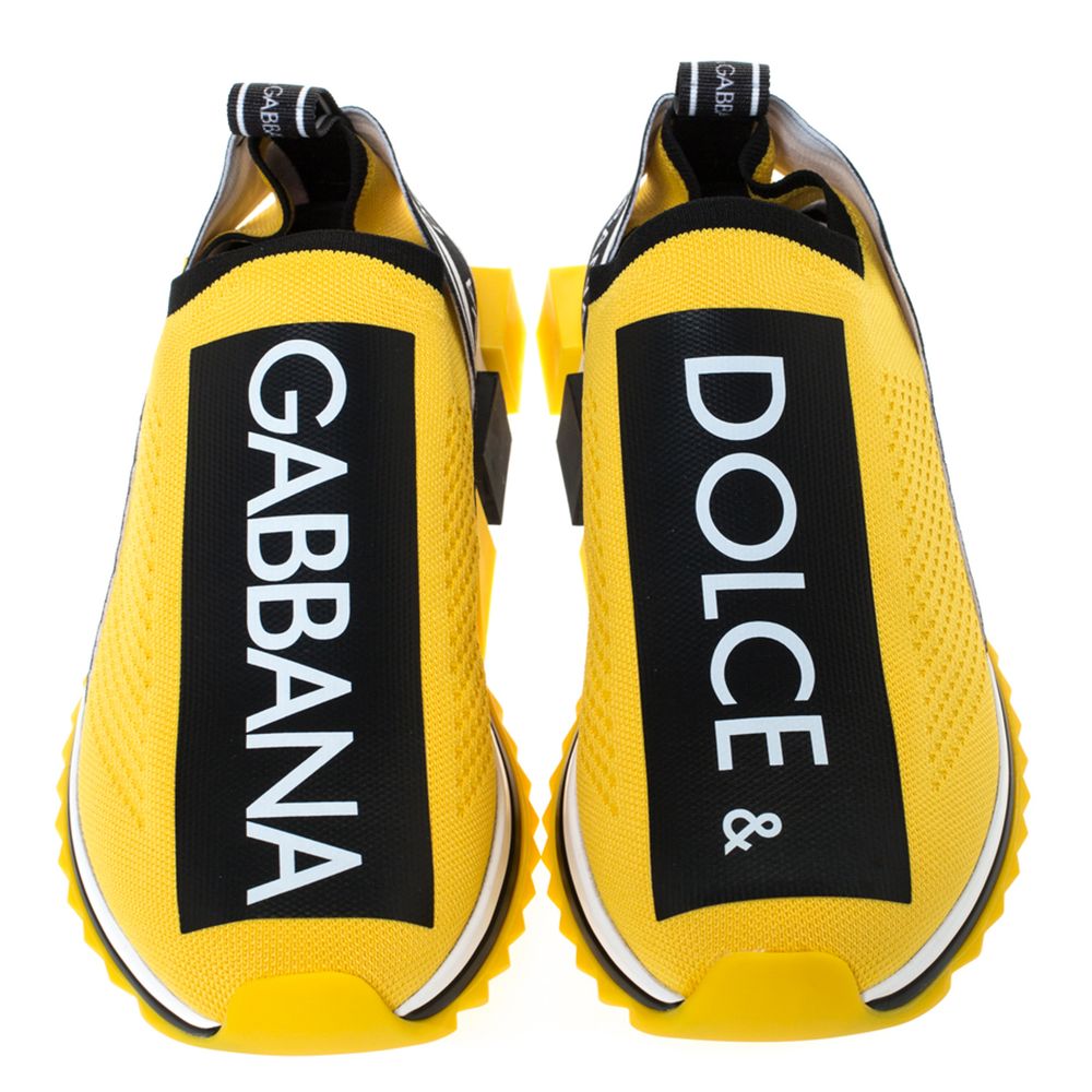 Dolce & Gabbana Chic Logo-print Stretch Sneakers i Vibrant Gul