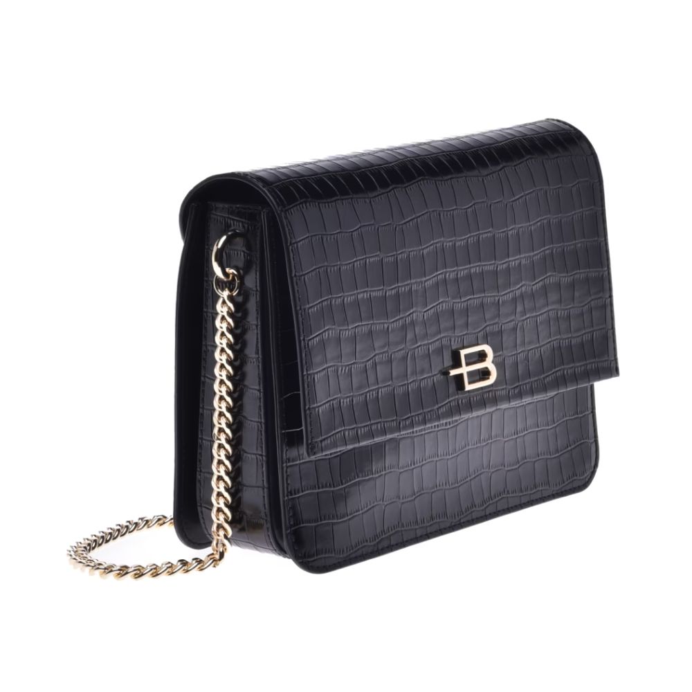 Baldinini Trend Sort Kalveskind Dame Crossbody Taske