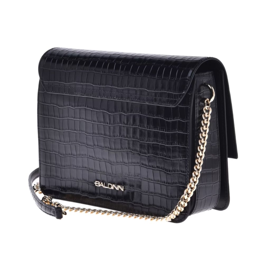 Baldinini Trend Sort Kalveskind Dame Crossbody Taske