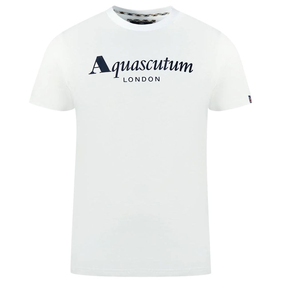 Aquascutum Hvid Bomuld Herre T-shirt