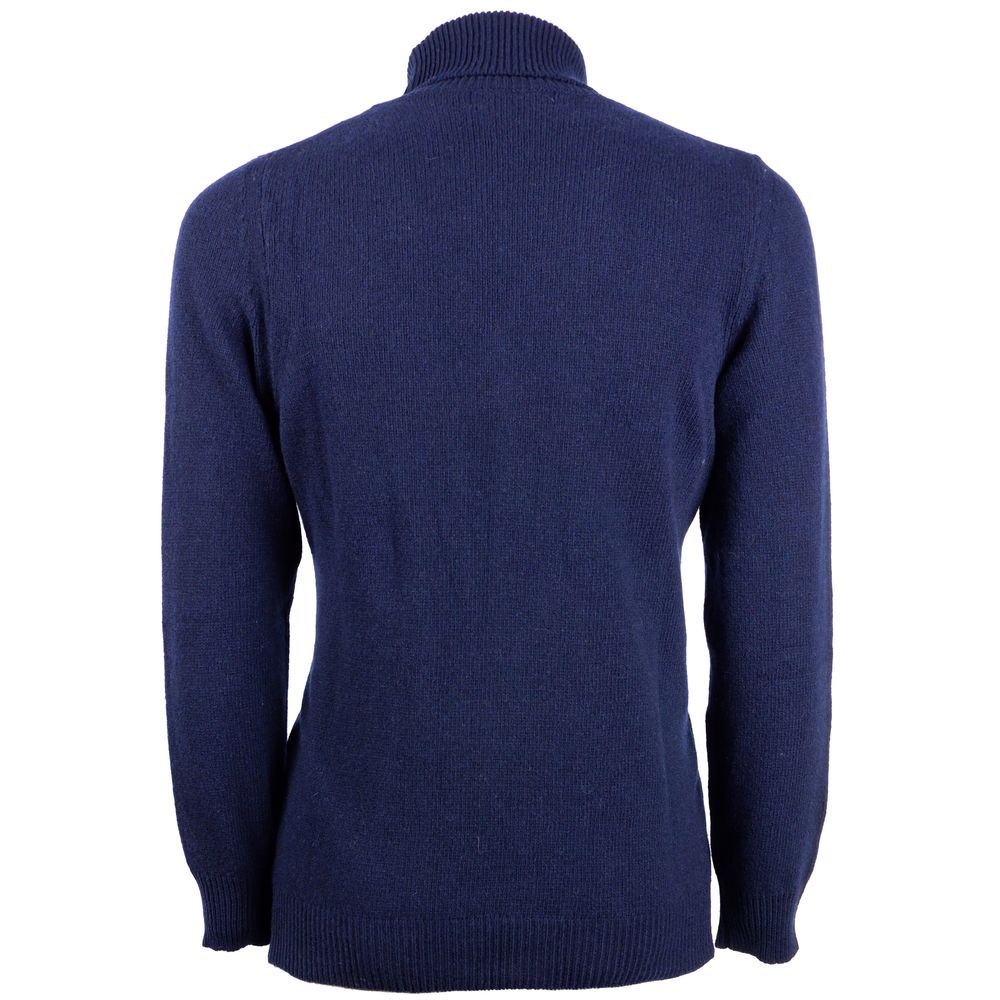 Emilio Romanelli blå kashmir sweater til mænd